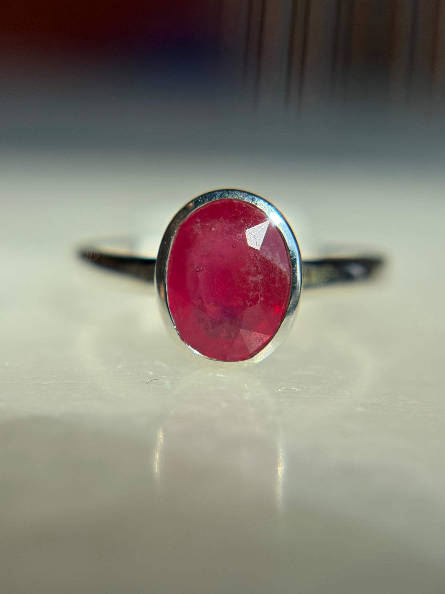 African Ruby Ring Size 5 - Sterling Silver .925
