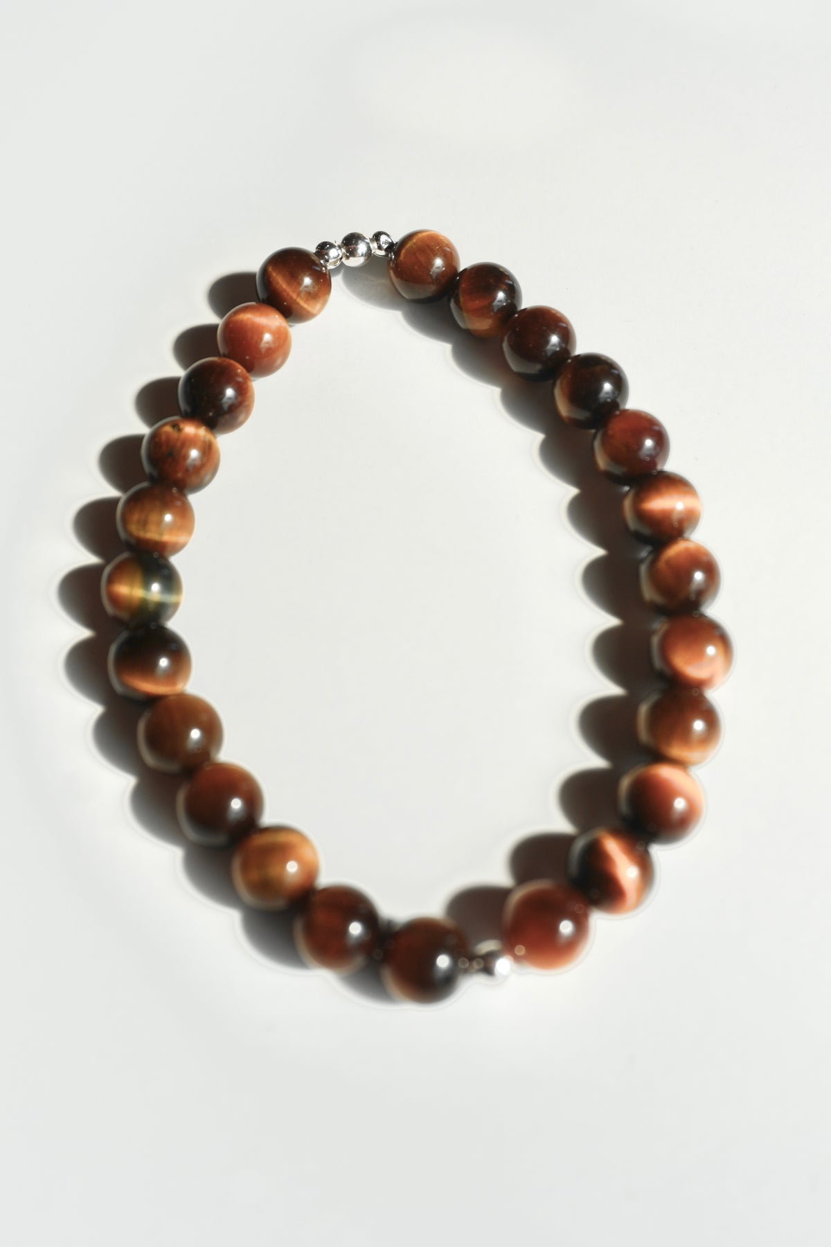 Tigers eye bracelet 8mm sterling silver