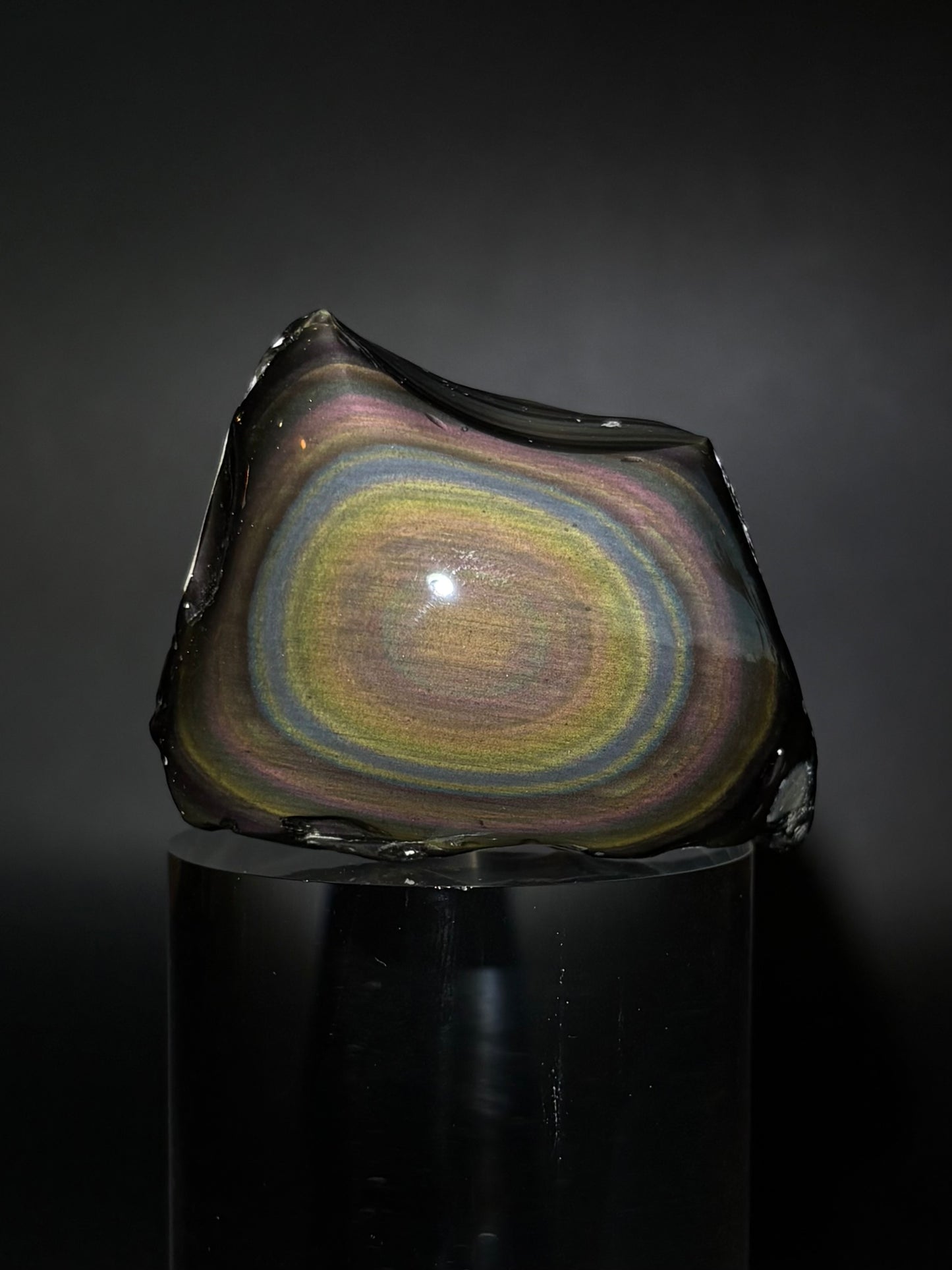 Half Polished Rainbow Obsidian