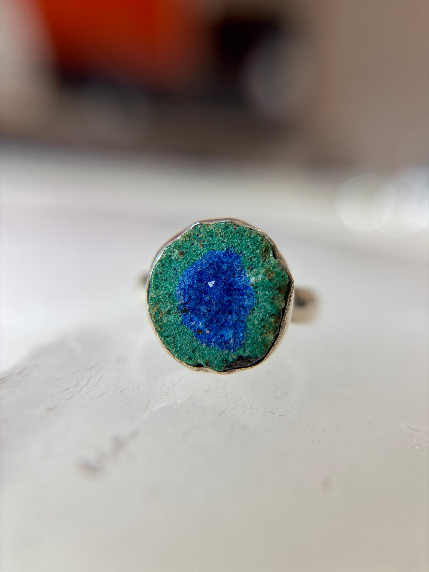 Blueberry Azurite Ring Size 5 Sterling Silver