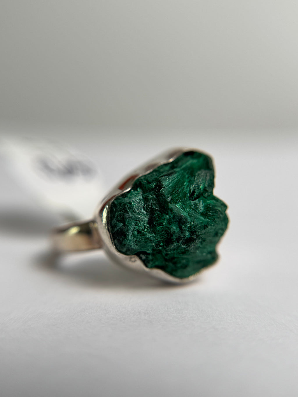 Malachite Druzy Ring Size 8
