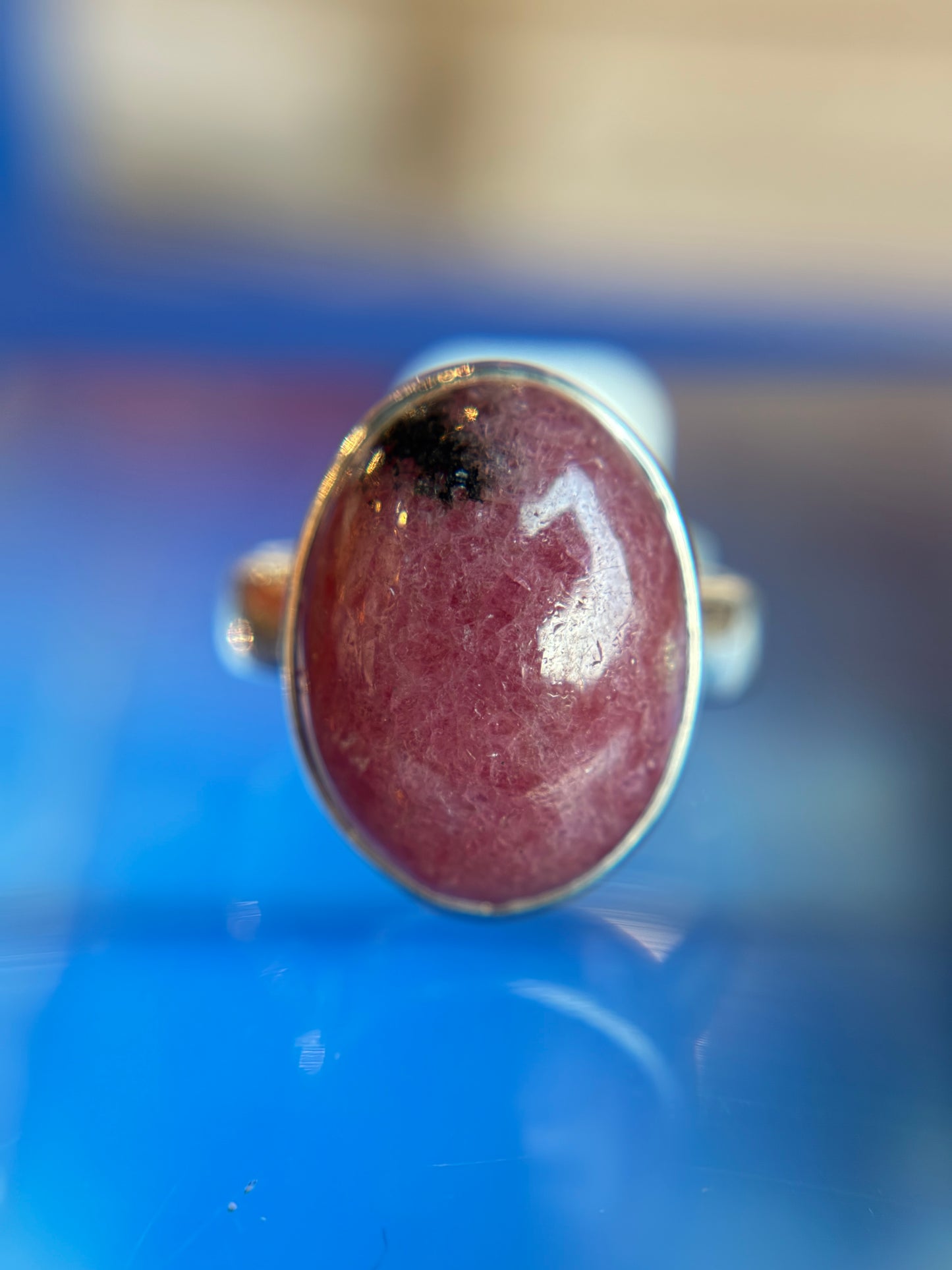 Rhodonite Ring Size 5 Sterling Silver