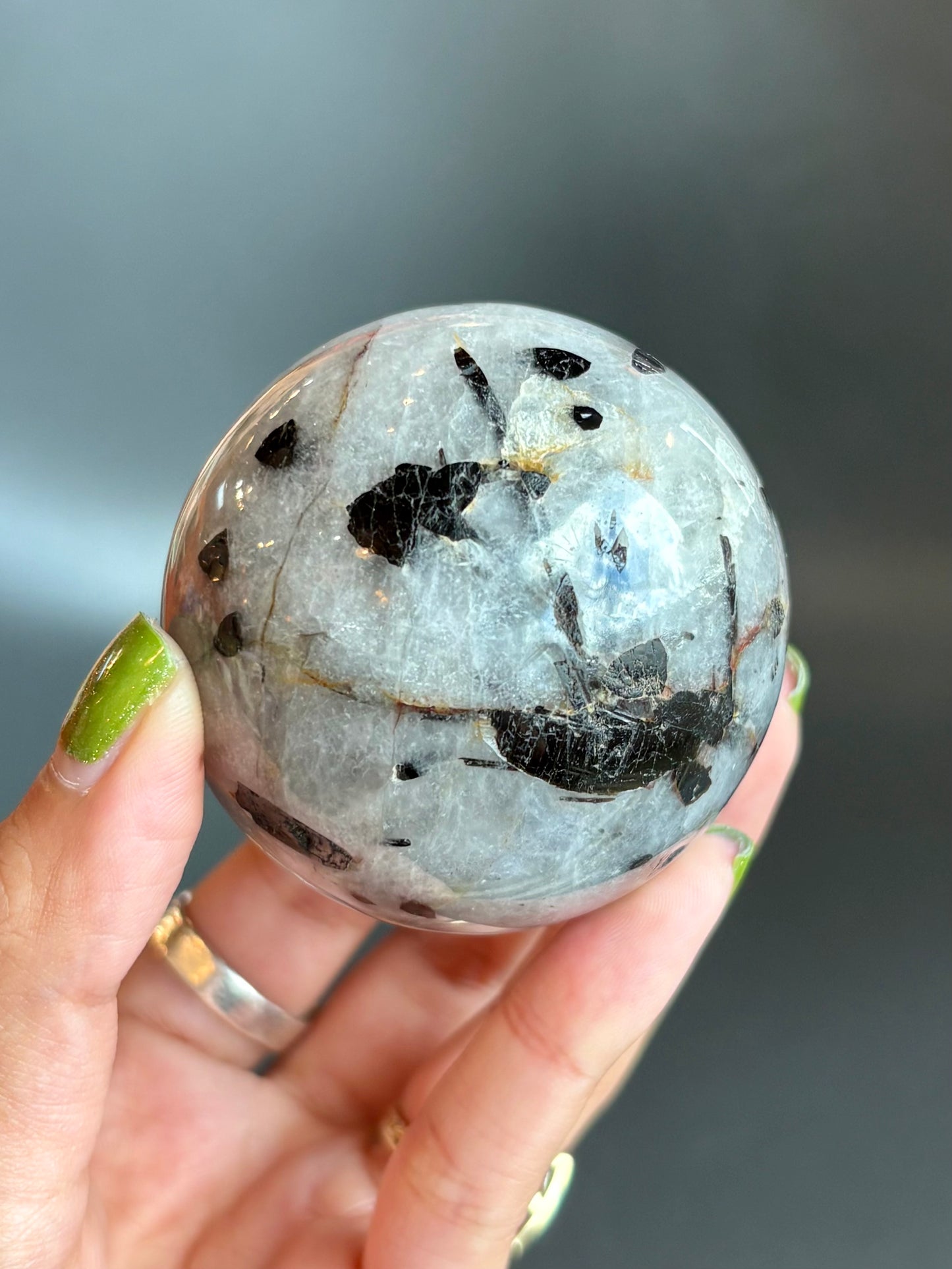 Black Tourmaline in Quartz Sphere