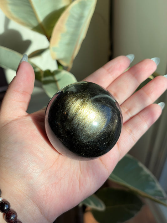 Gold Sheen Obsidian Sphere GS3