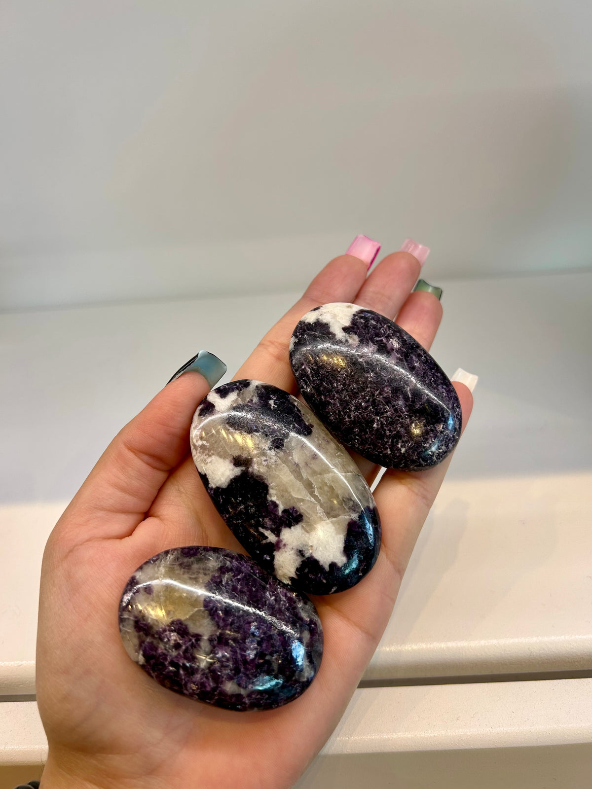 Lepidolite Palm Stones