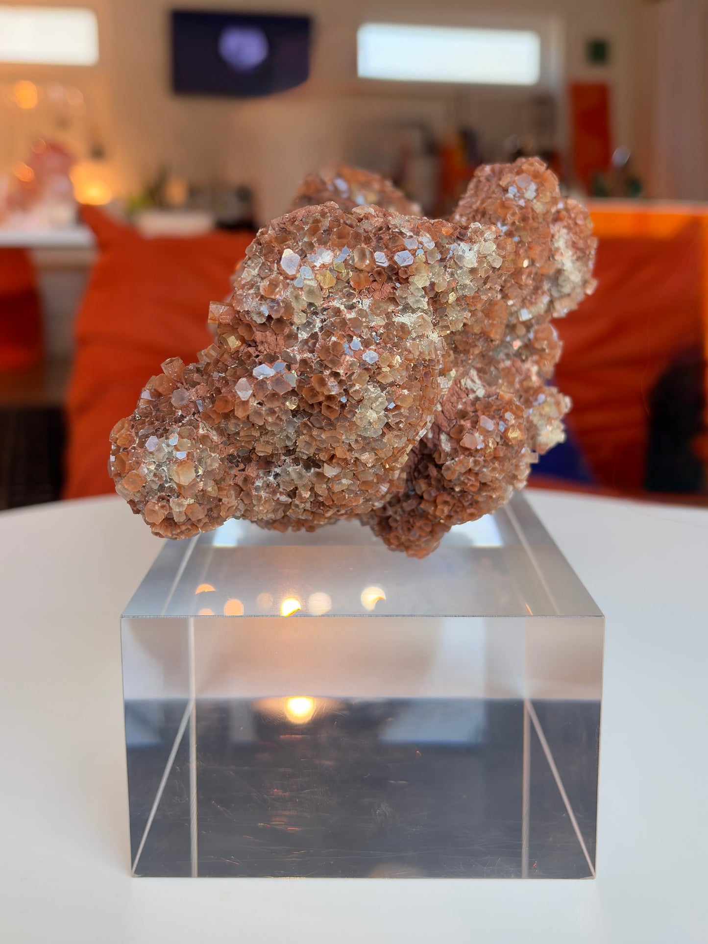 Red Aragonite Large Cluster