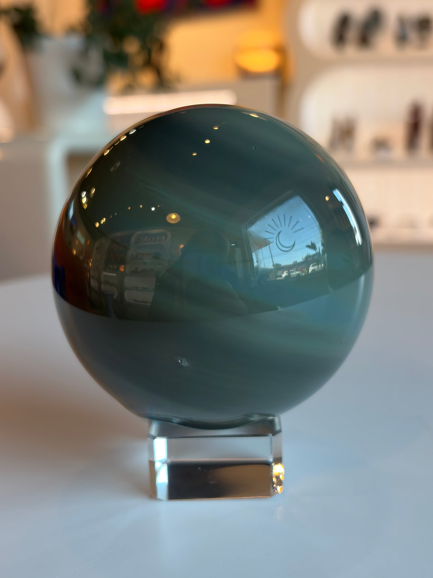 Large Platinum Obsidian Sphere