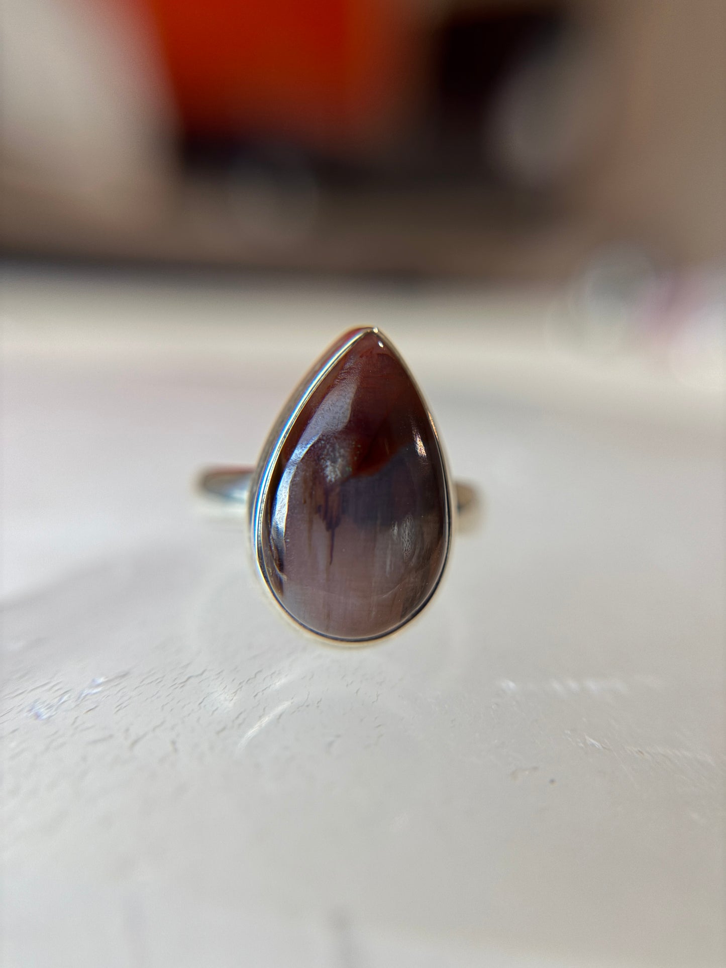 Colla Wood Ring Size 8 Sterling Silver