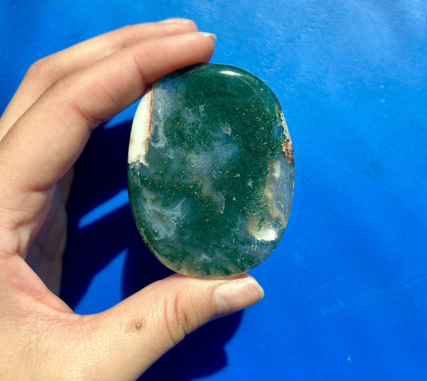 Moss Agate Palm Stone