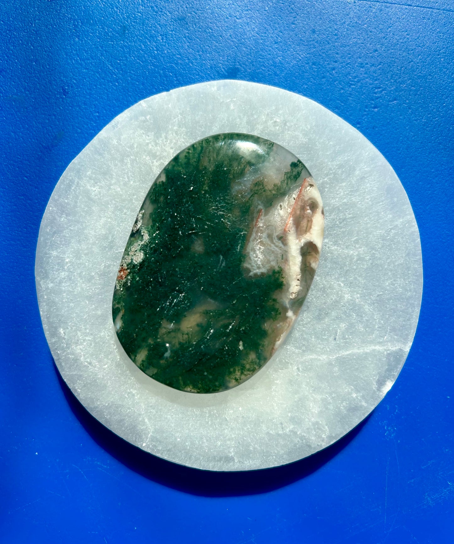 Moss Agate Palm Stone