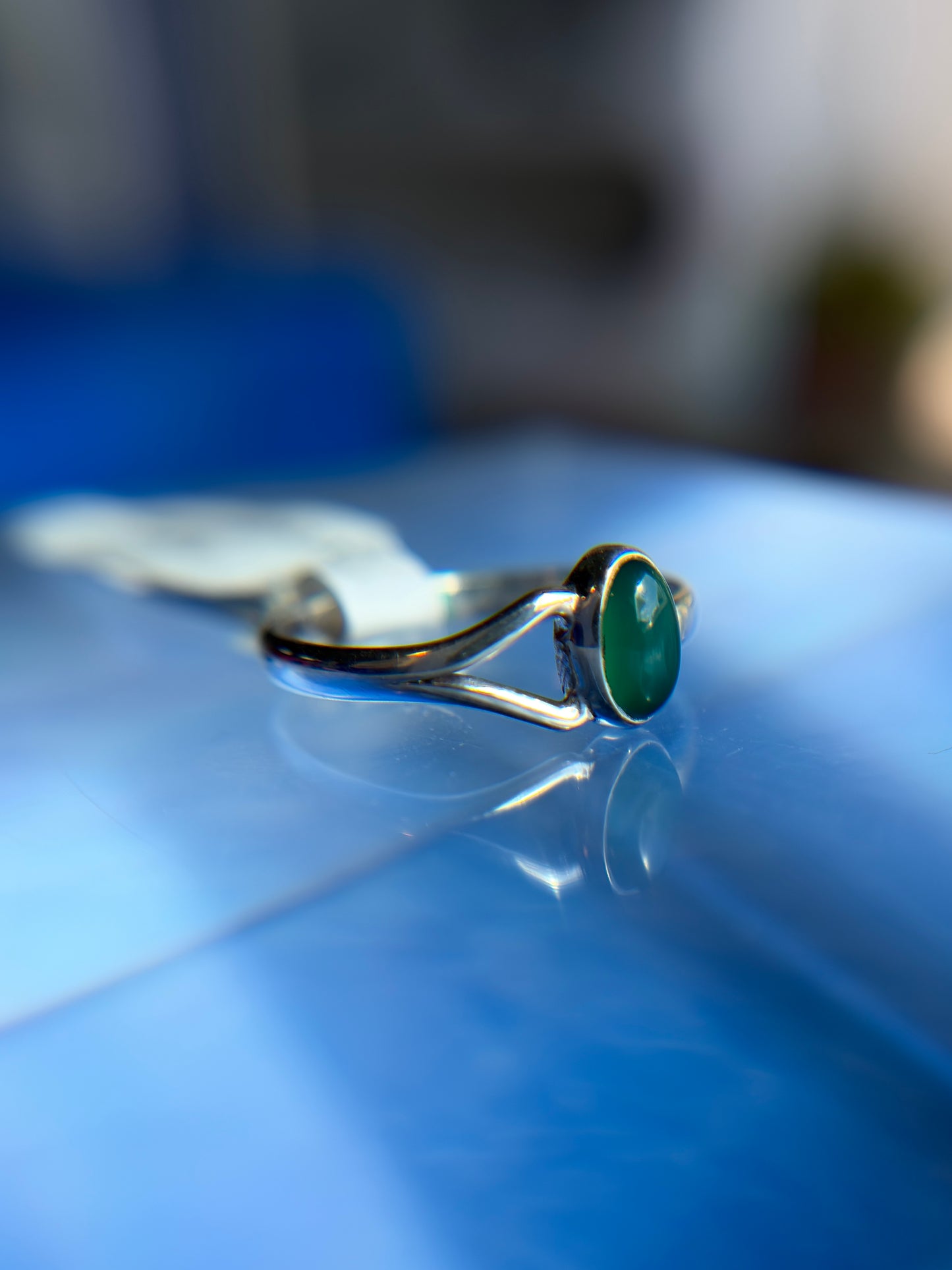 Green Onyx Ring Sterling Silver