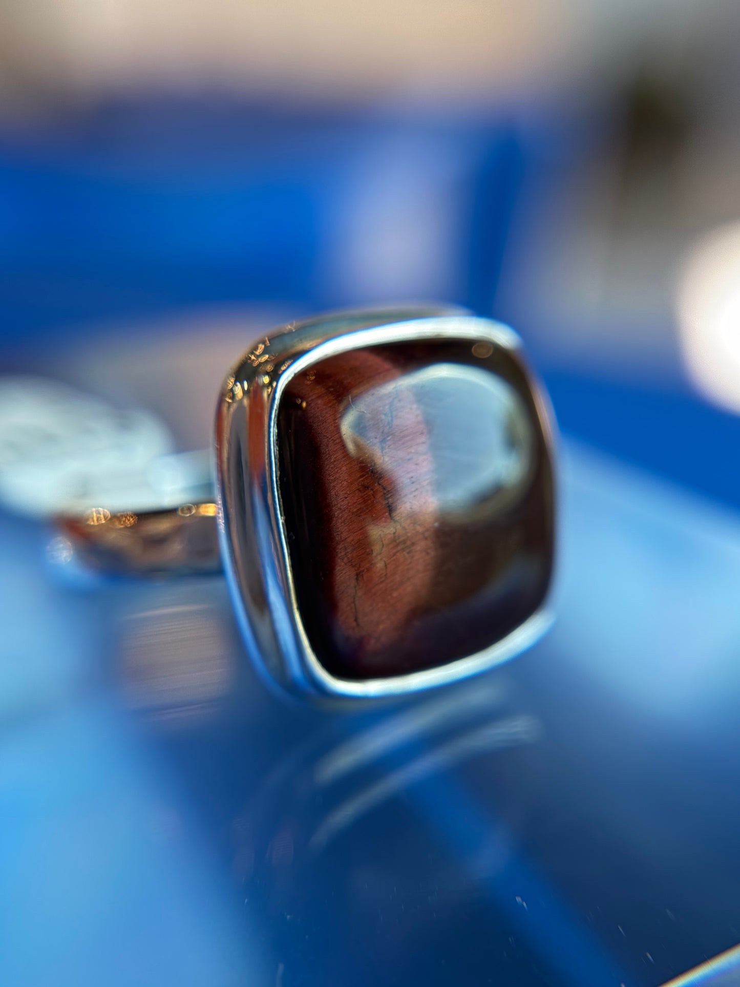 Red Tiger’s Eye Ring Size 11 Sterling Silver