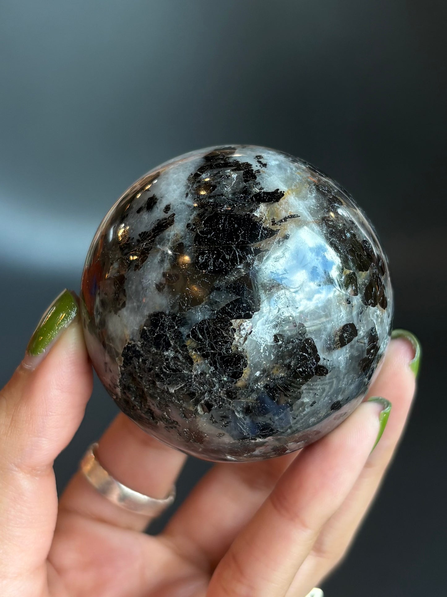 Black Tourmaline in Quartz Sphere