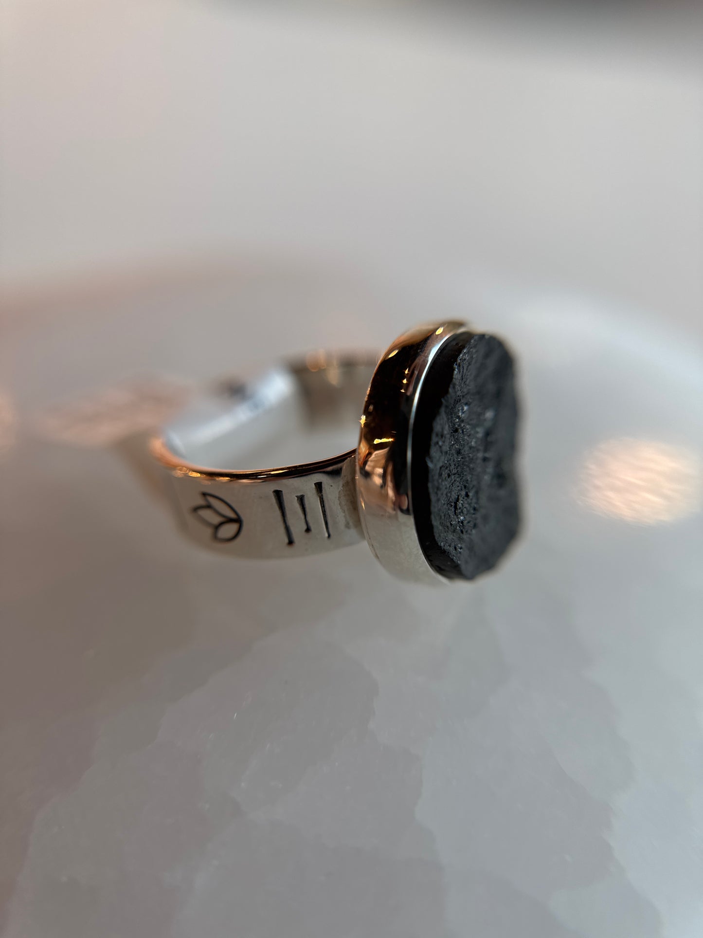 Black Tourmaline Ring | size 7 | .925 Sterling silver