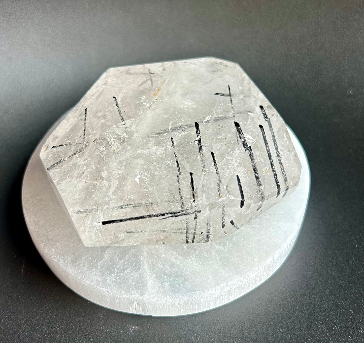 Rutilated Black Tourmaline in Clear Quartz Freeform