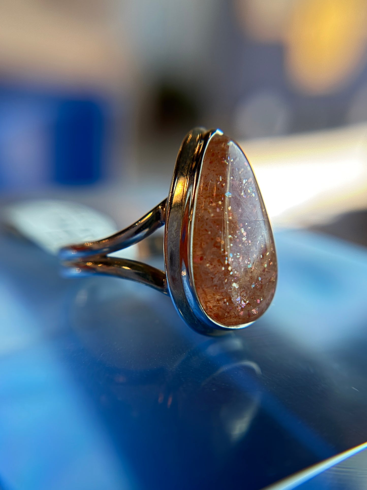 Sunstone Ring Size 9 Sterling Silver