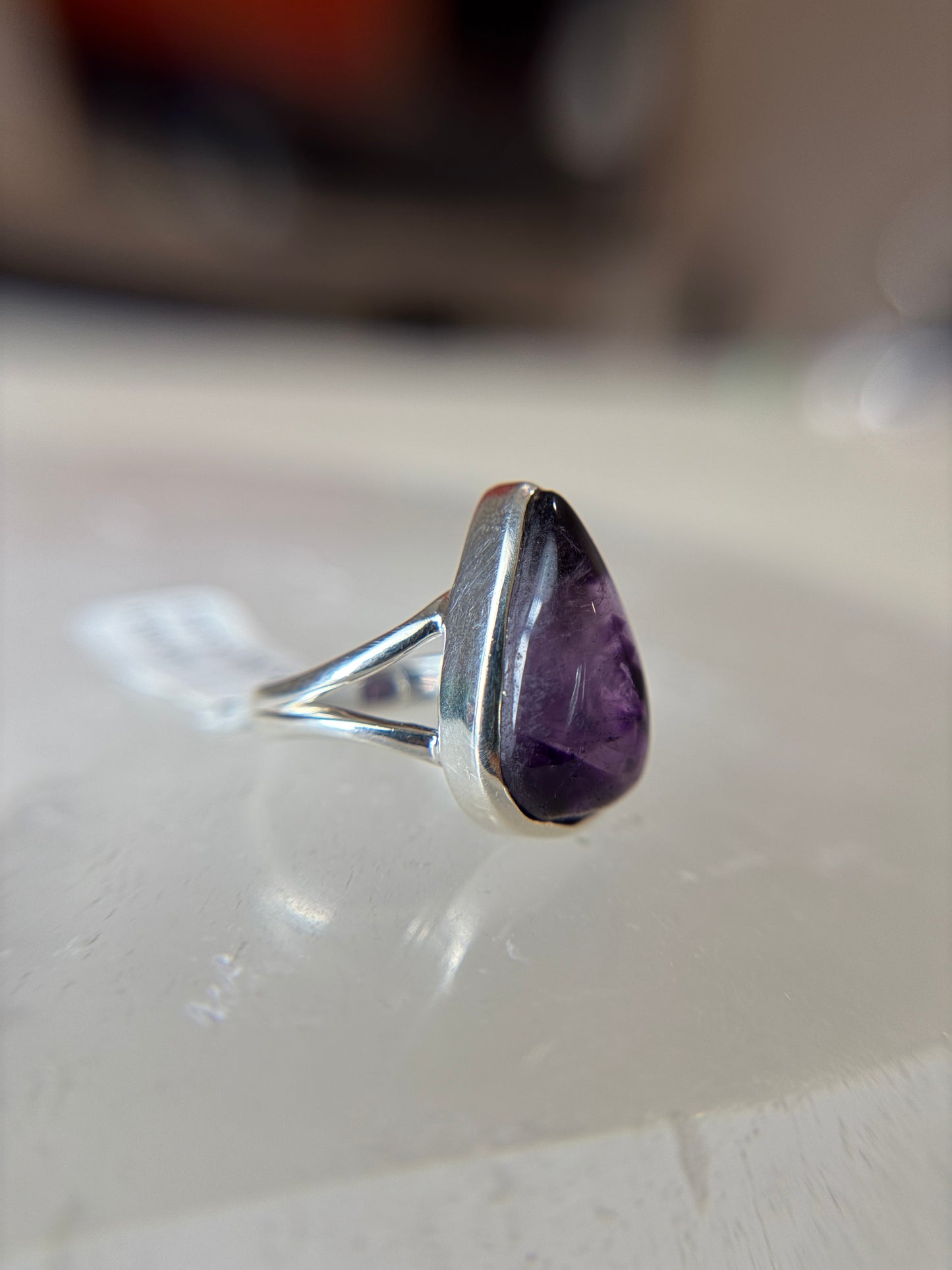 Star Amethyst Ring Size 6 Sterling Silver