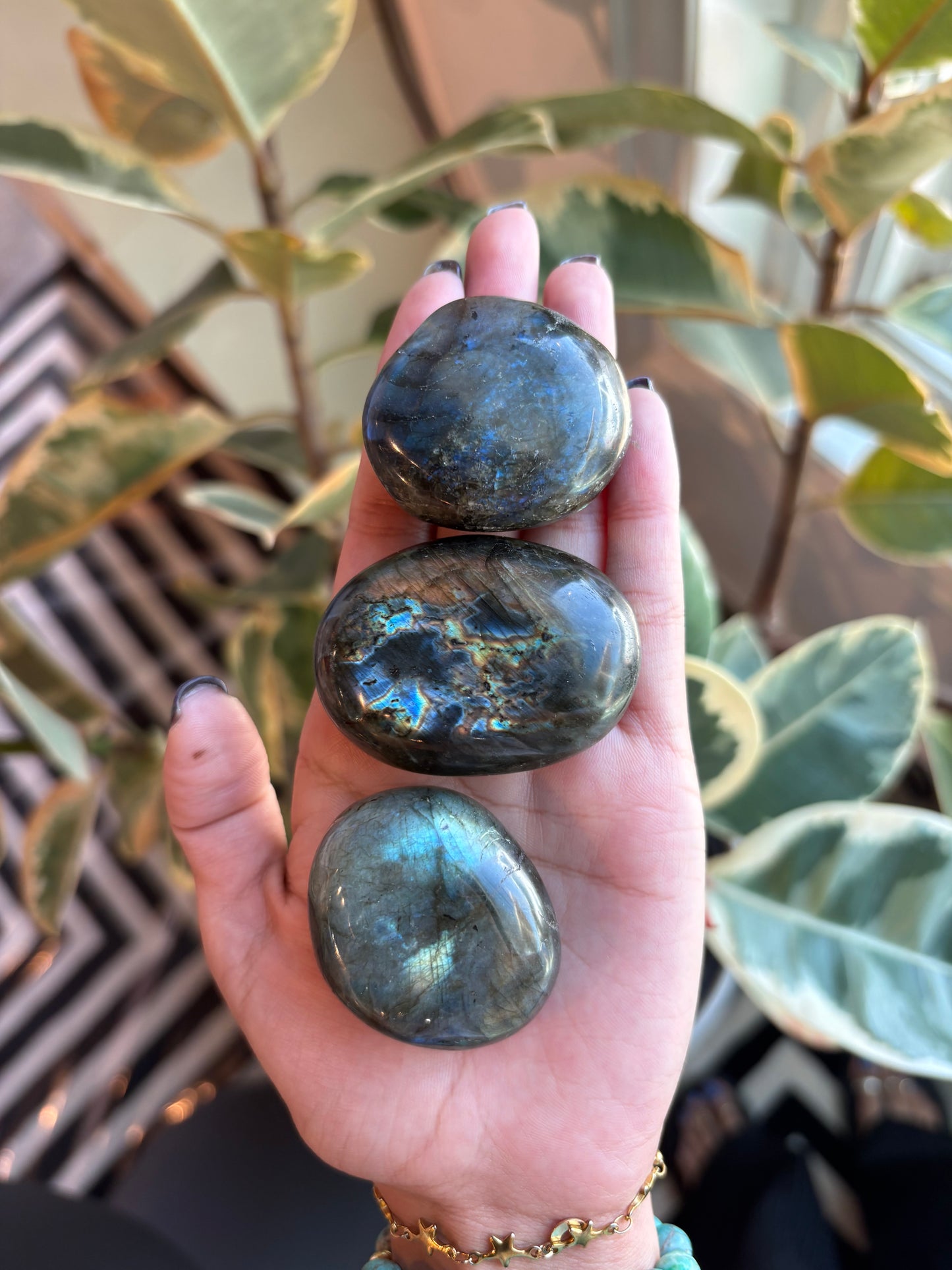 Labradorite Palm stone Madagascar