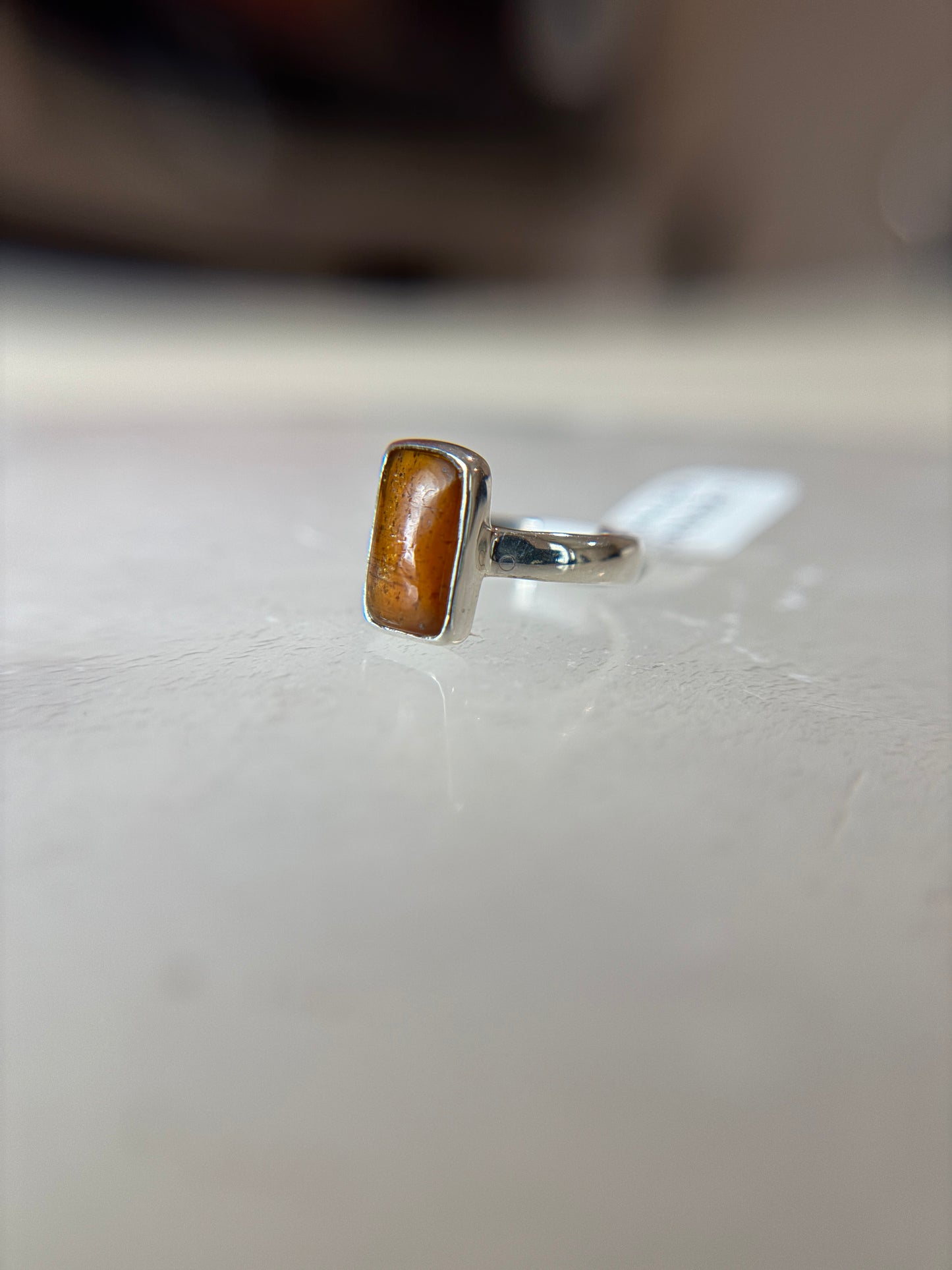 Orange Kyanite Ring Size 4 Sterling Silver