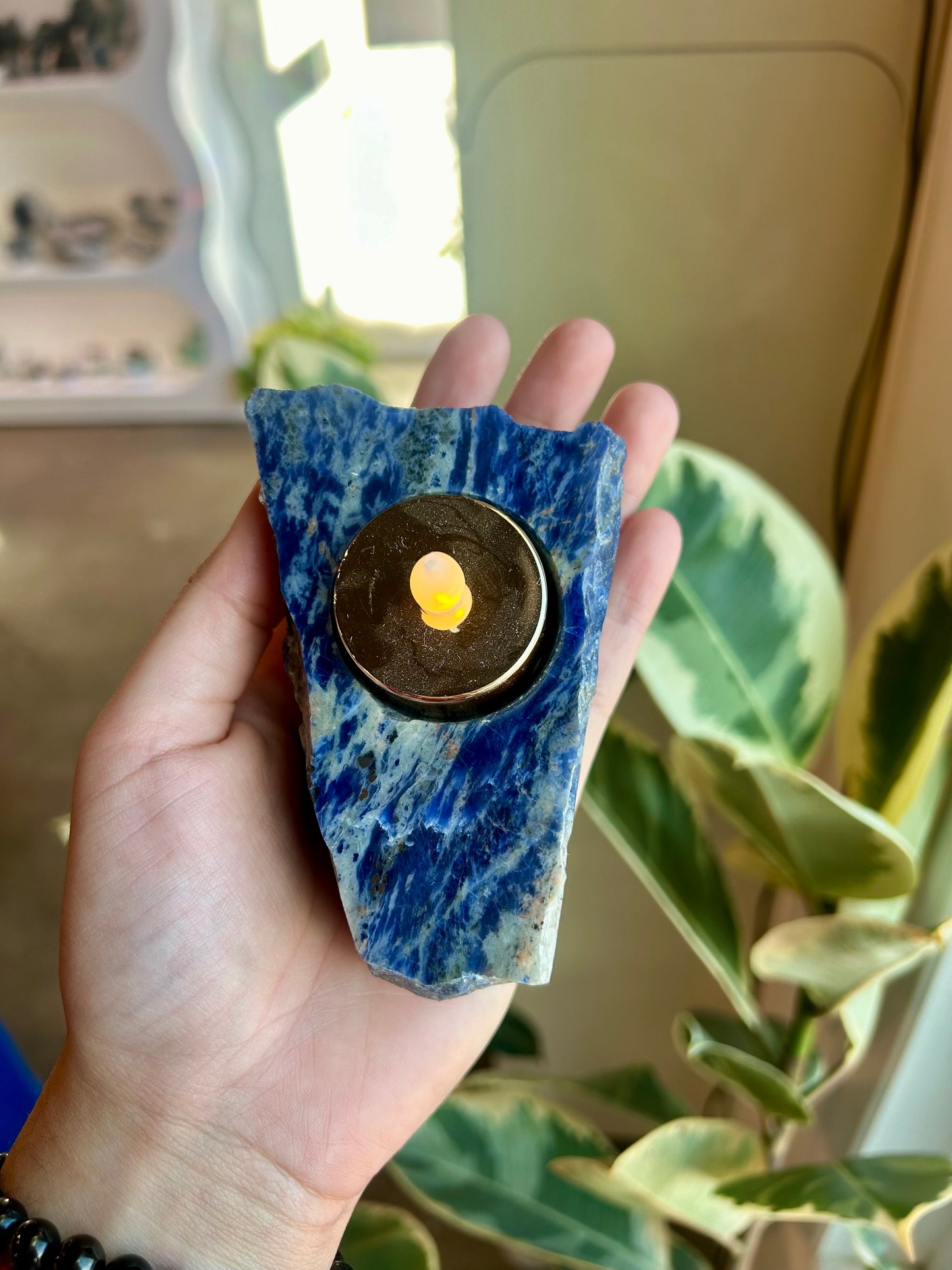 Sodalite Candle Holder