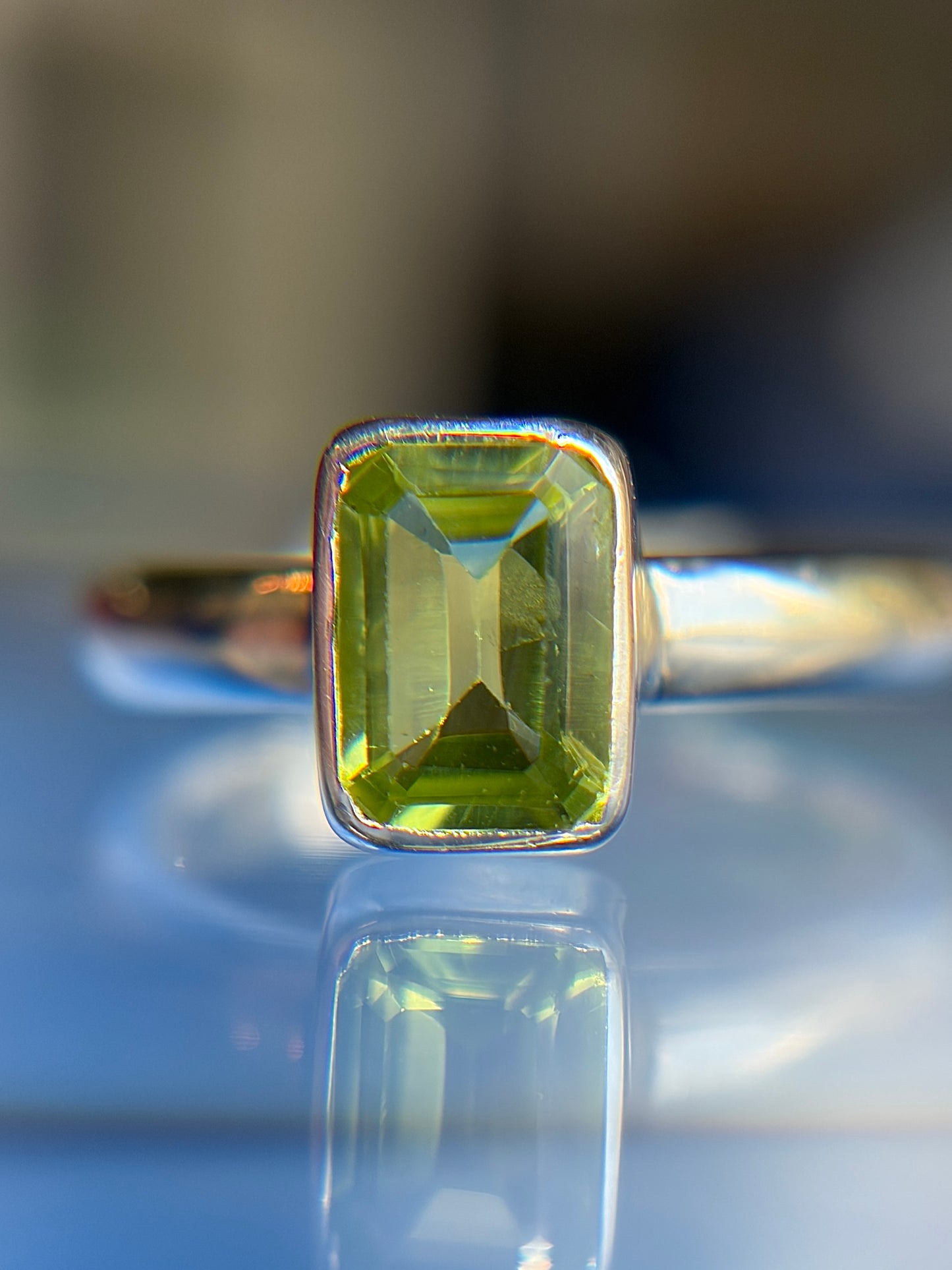 Peridot Ring Size 5 Sterling Silver