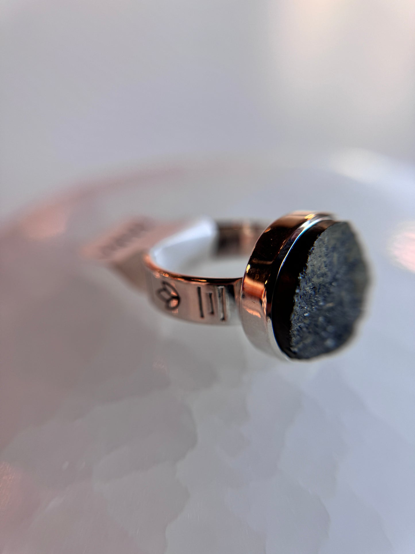 Black Tourmaline Ring | size 8 Sterling silver .925