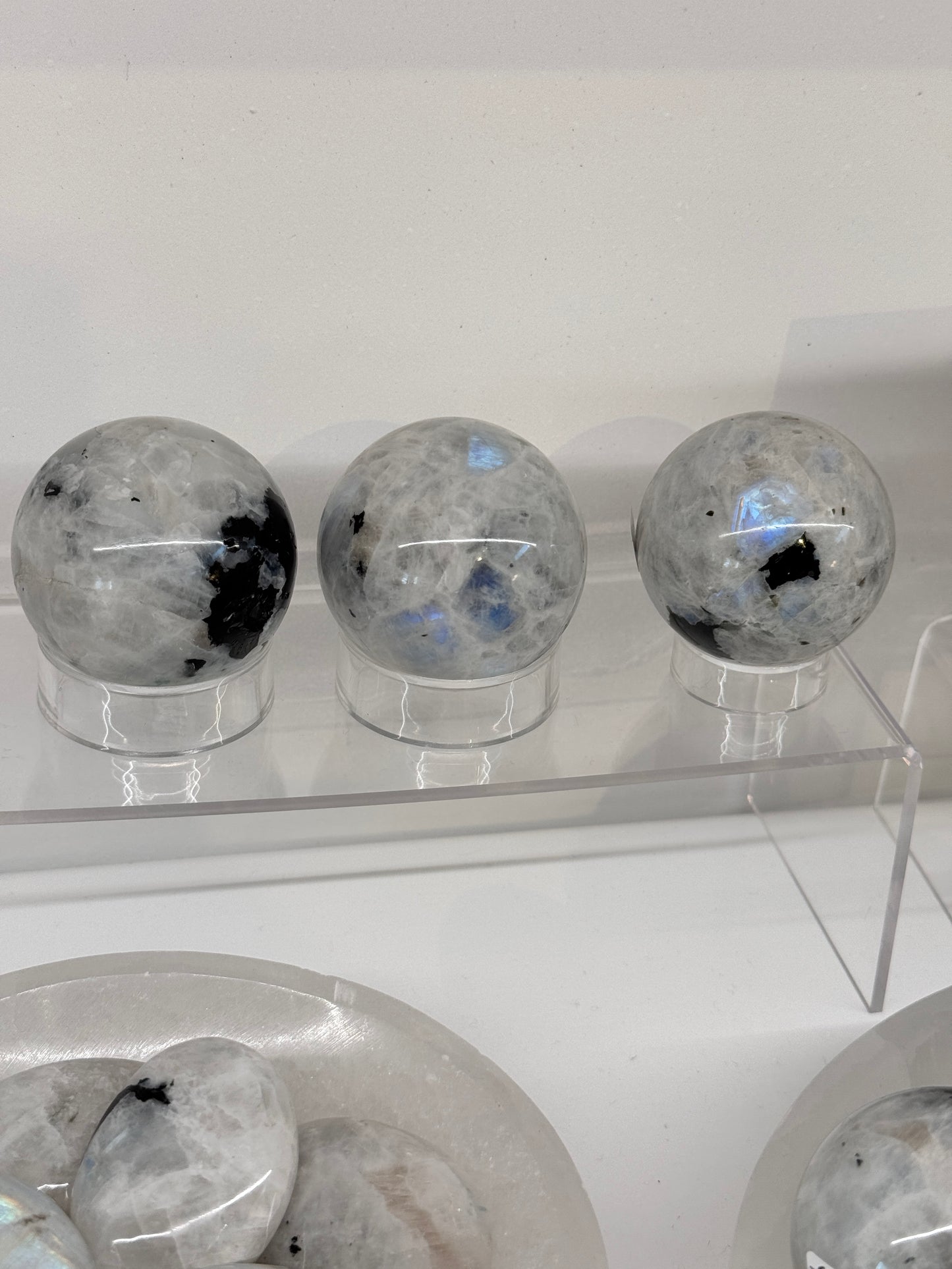 Rainbow Moonstone Spheres