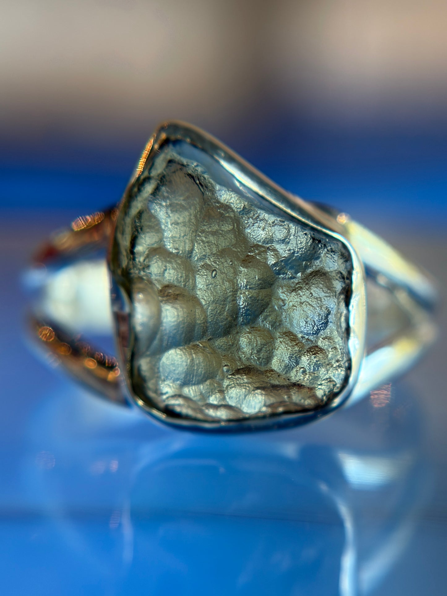Moldavite Ring Size 5 Sterling Silver