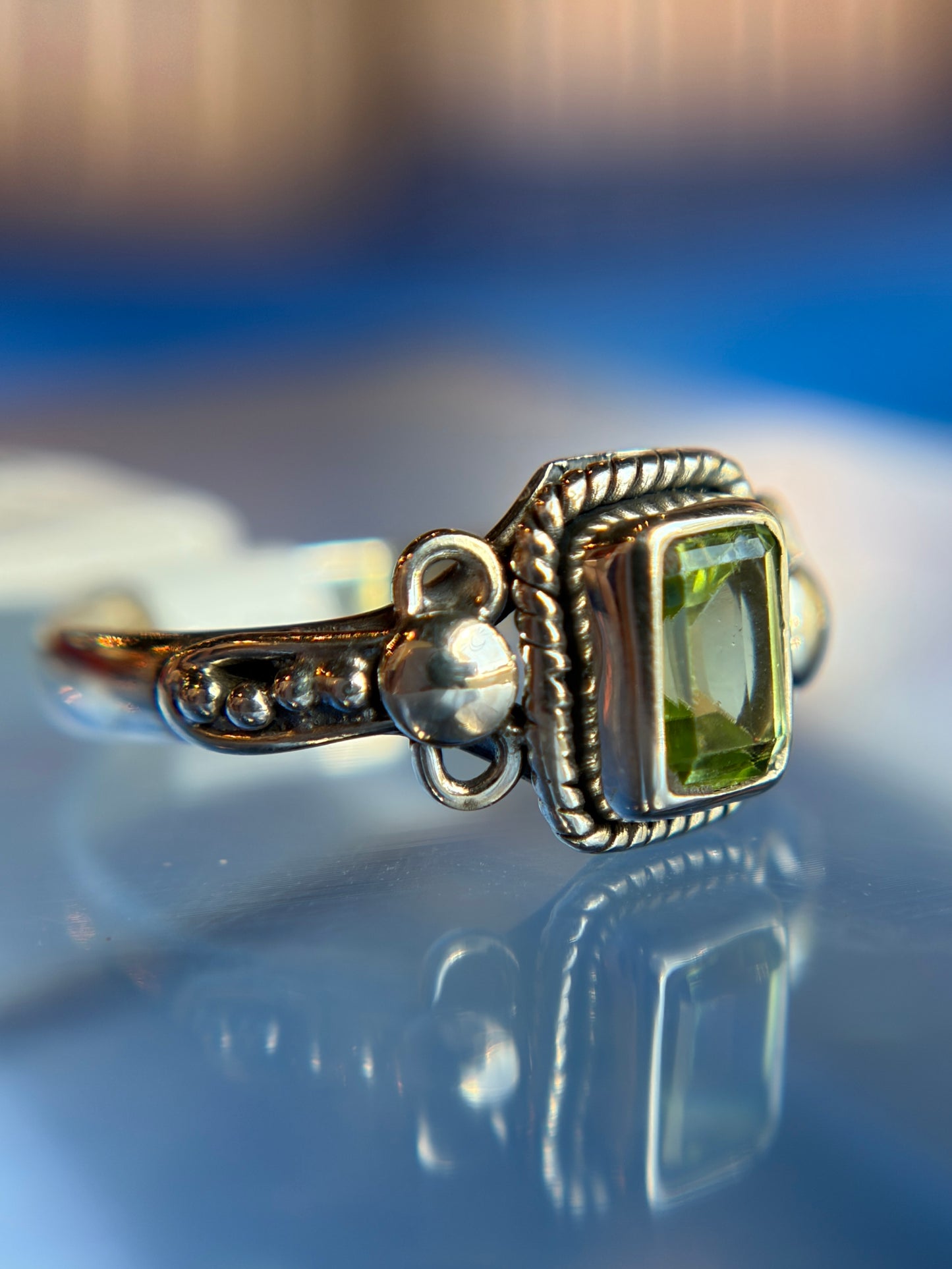Peridot Ring Sterling Silver
