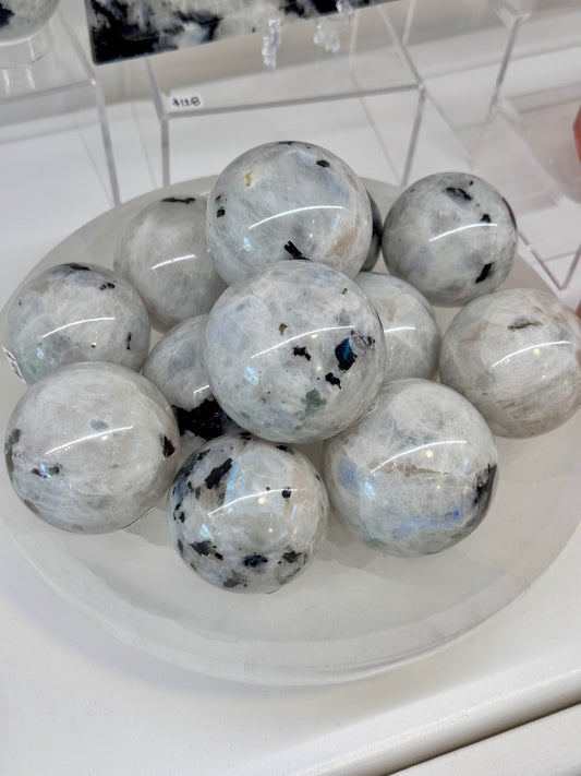 Rainbow Moonstone Spheres