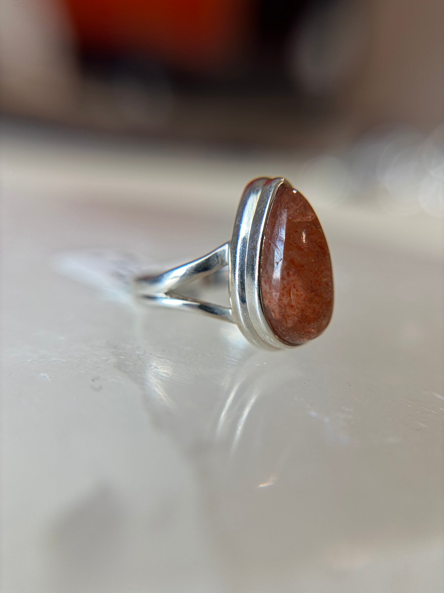 Sunstone Ring Size 5 Sterling Silver