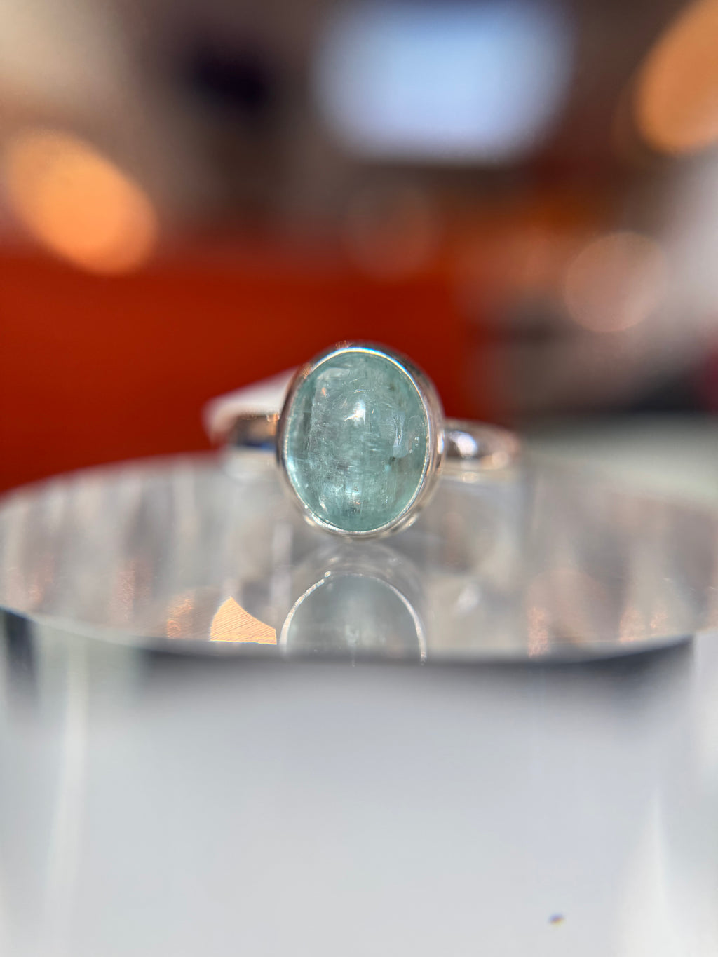 Aqua Kyanite Ring Size 9