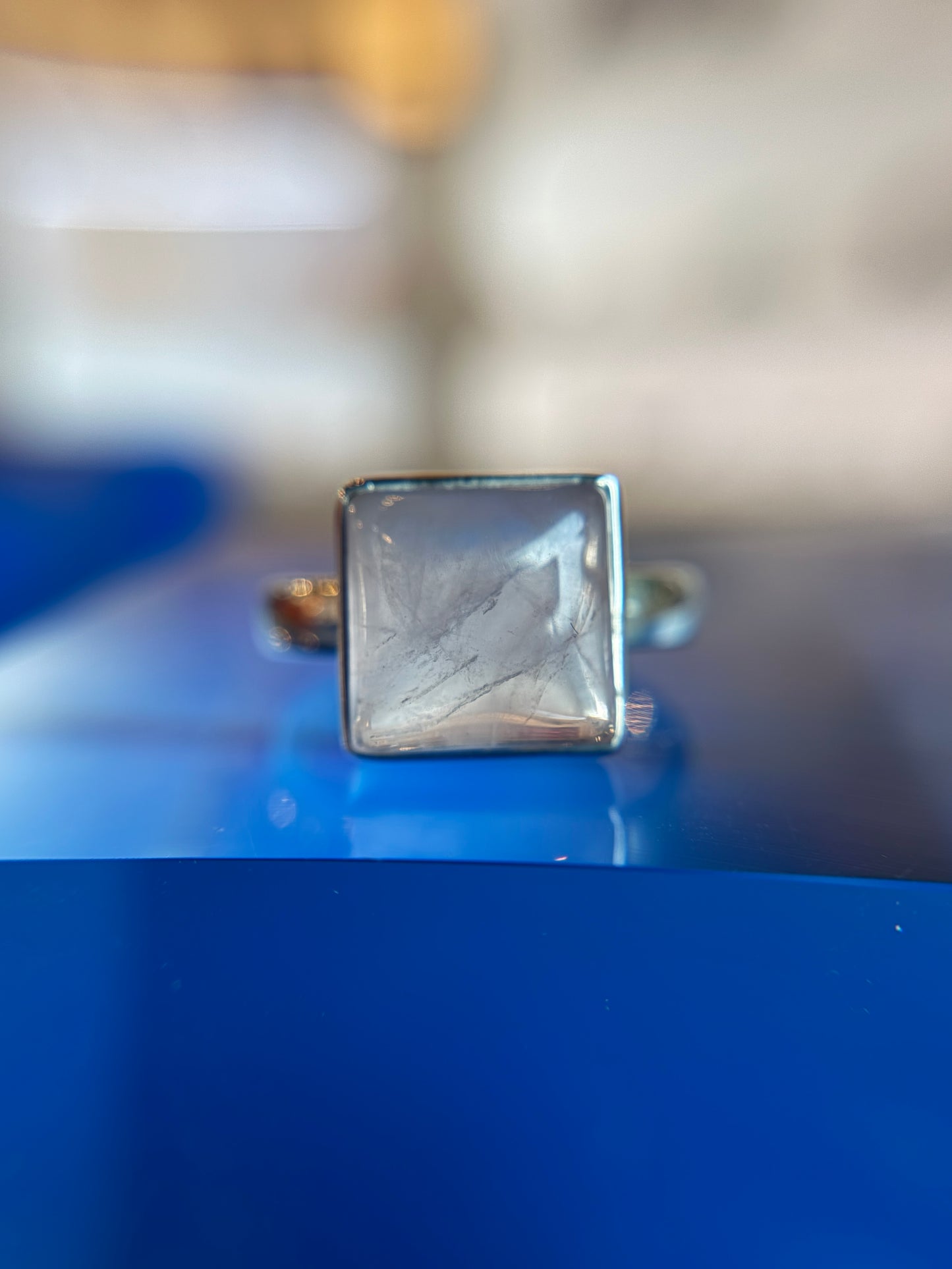 Rose Quartz Ring Size 10 Sterling Silver