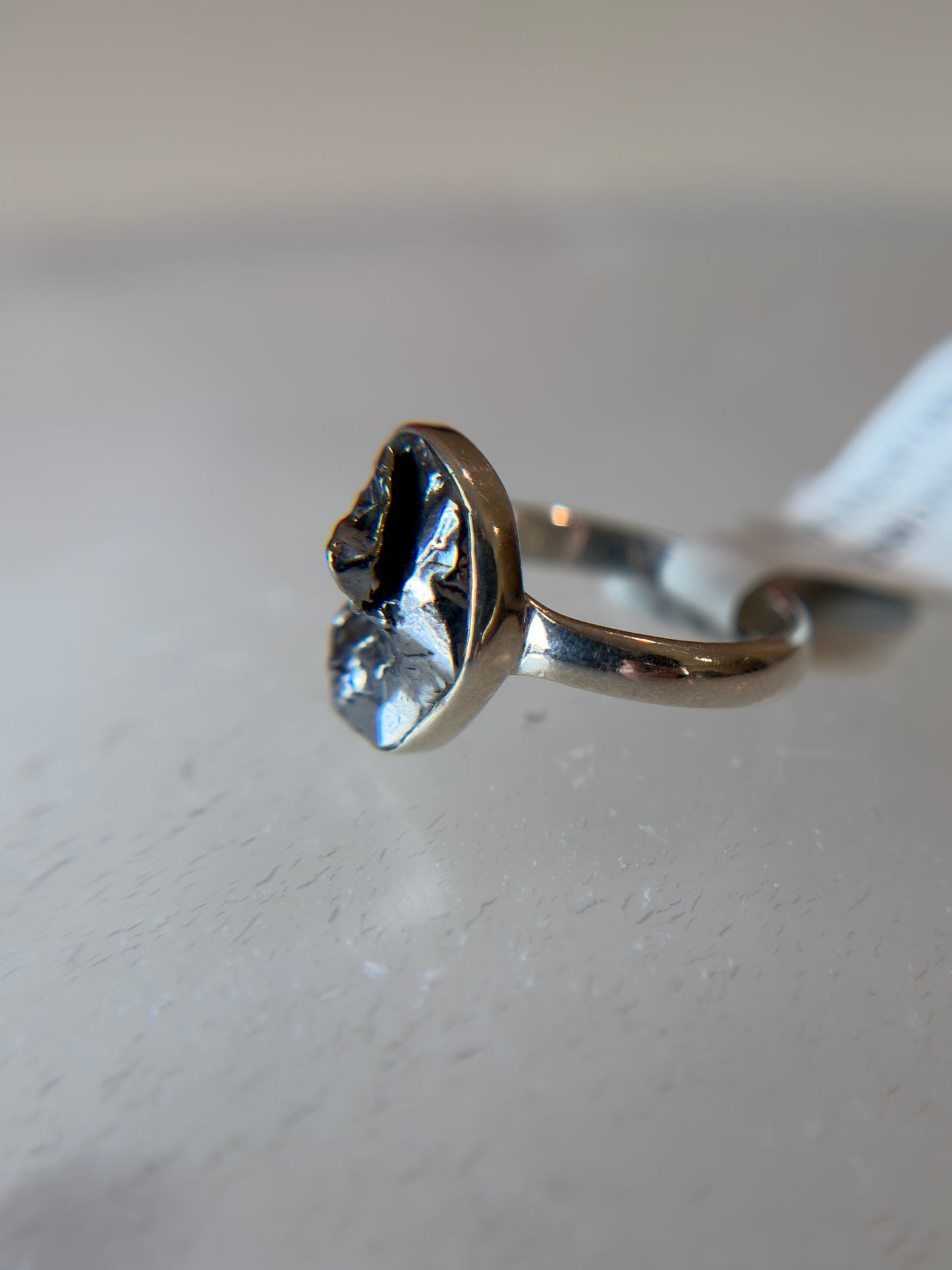 Meteorite from Argentina Sterling Silver Ring Size 6