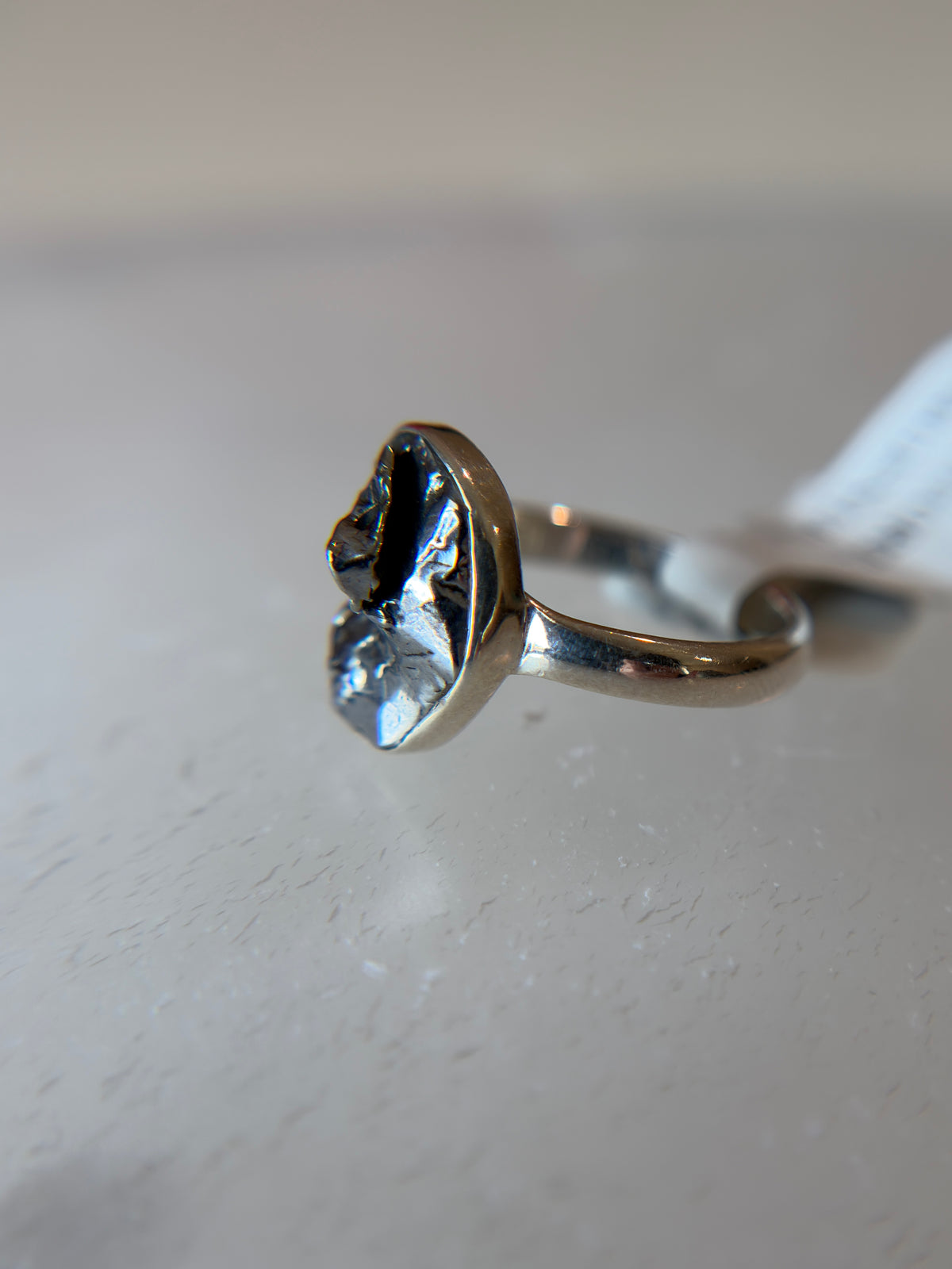 Meteorite from Argentina Sterling Silver Ring Size 6