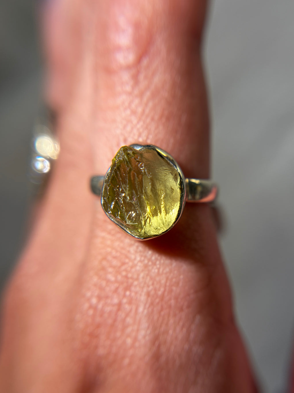Lemon Topaz Sterling Silver Ring Size 7