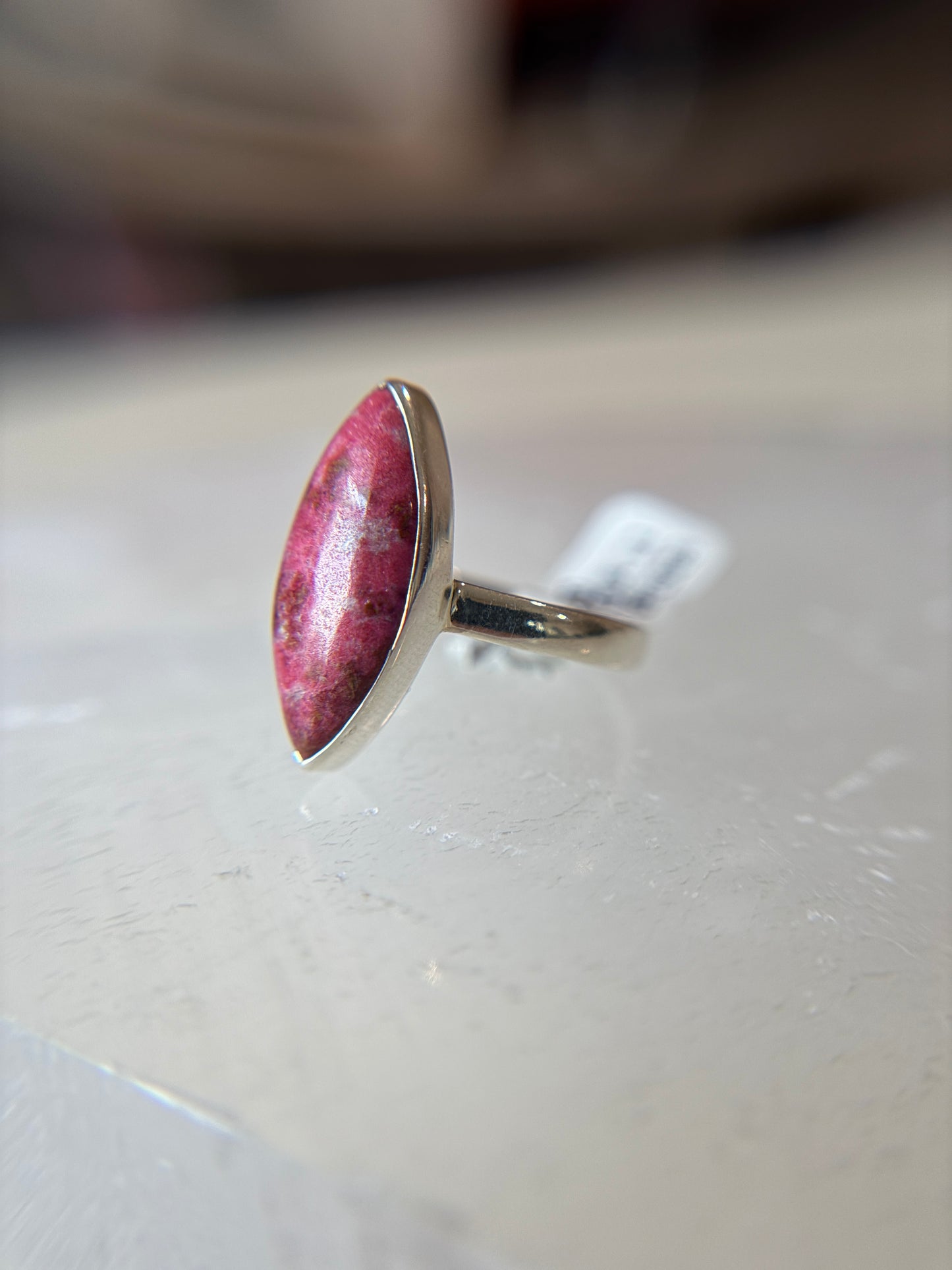 Pink Thulite Ring Size 11 Sterling Silver