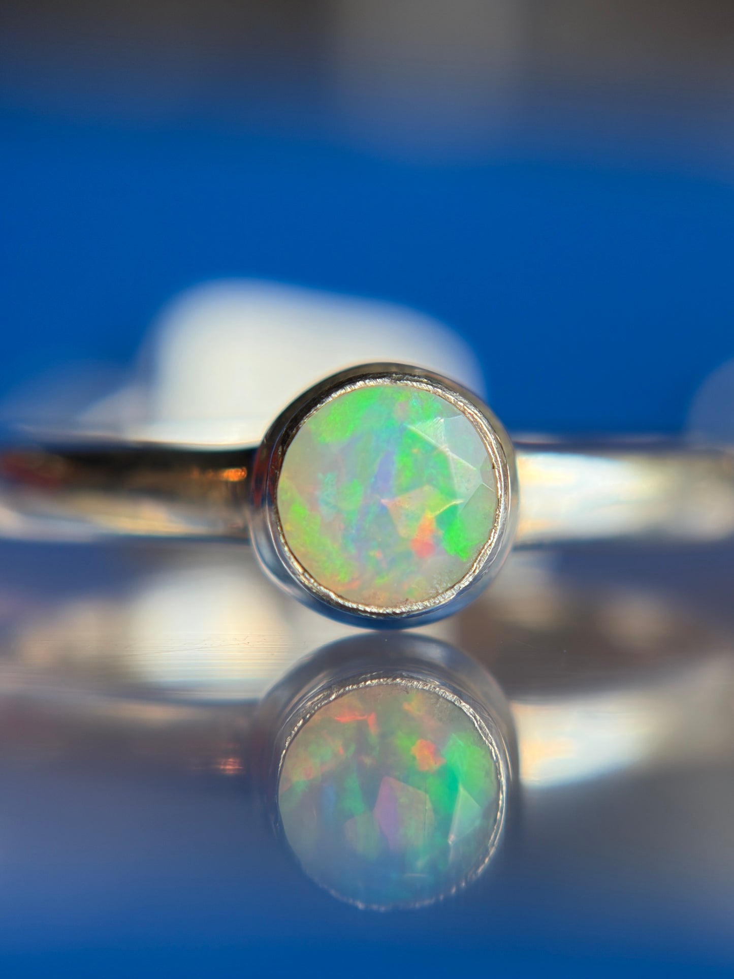Ethiopian Opal Ring Size 10 Sterling Silver