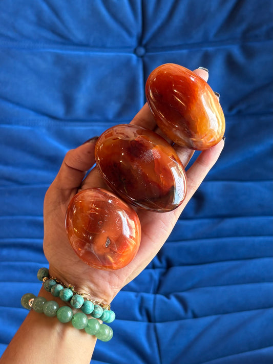 Large Carnelian Palm Stone