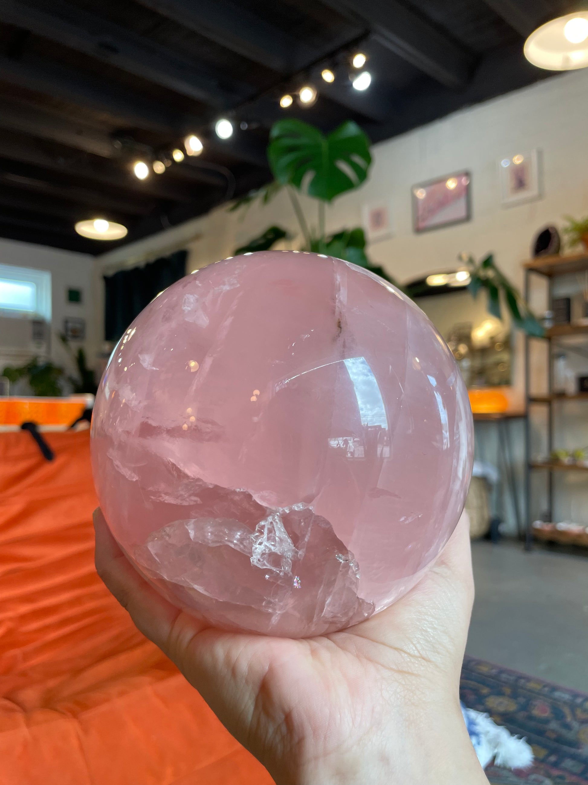 XL Rose Quartz Sphere - RQS002 - Luna Metaphysical