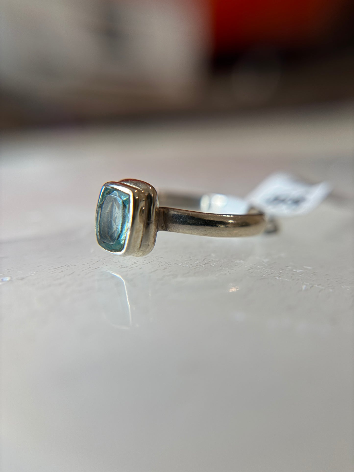 Blue Apatite Ring Size 7 Sterling Silver