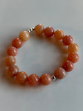 Orange Calcite Bracelet 10mm Sterling Silver