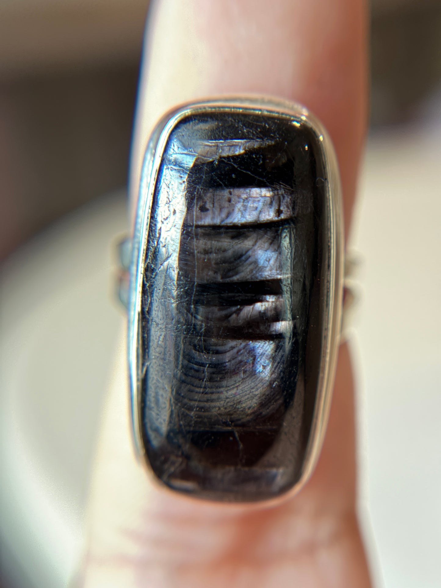 Hypersthene Ring Size 5 Sterling Silver