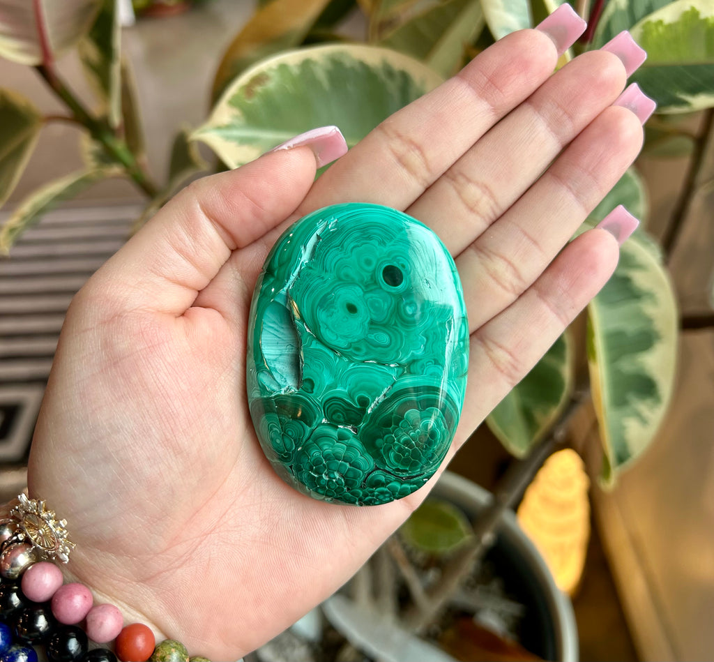 Malachite Palm Stone