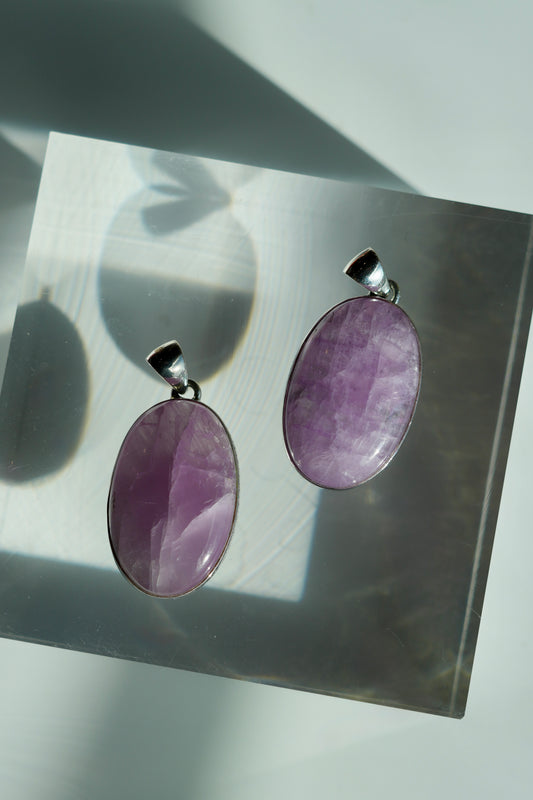 Sterling Silver Kunzite Necklace Pendant