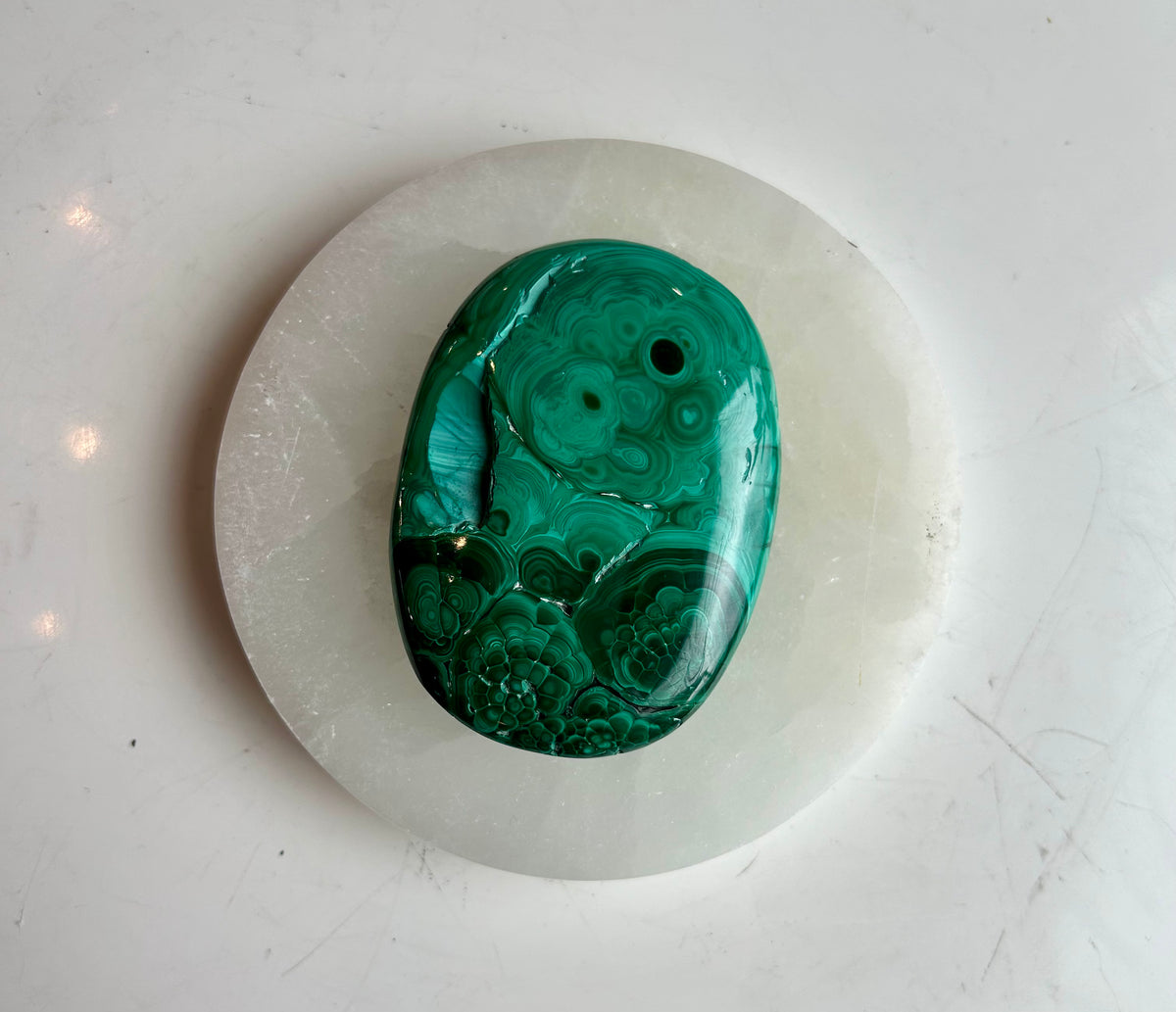 Malachite Palm Stone