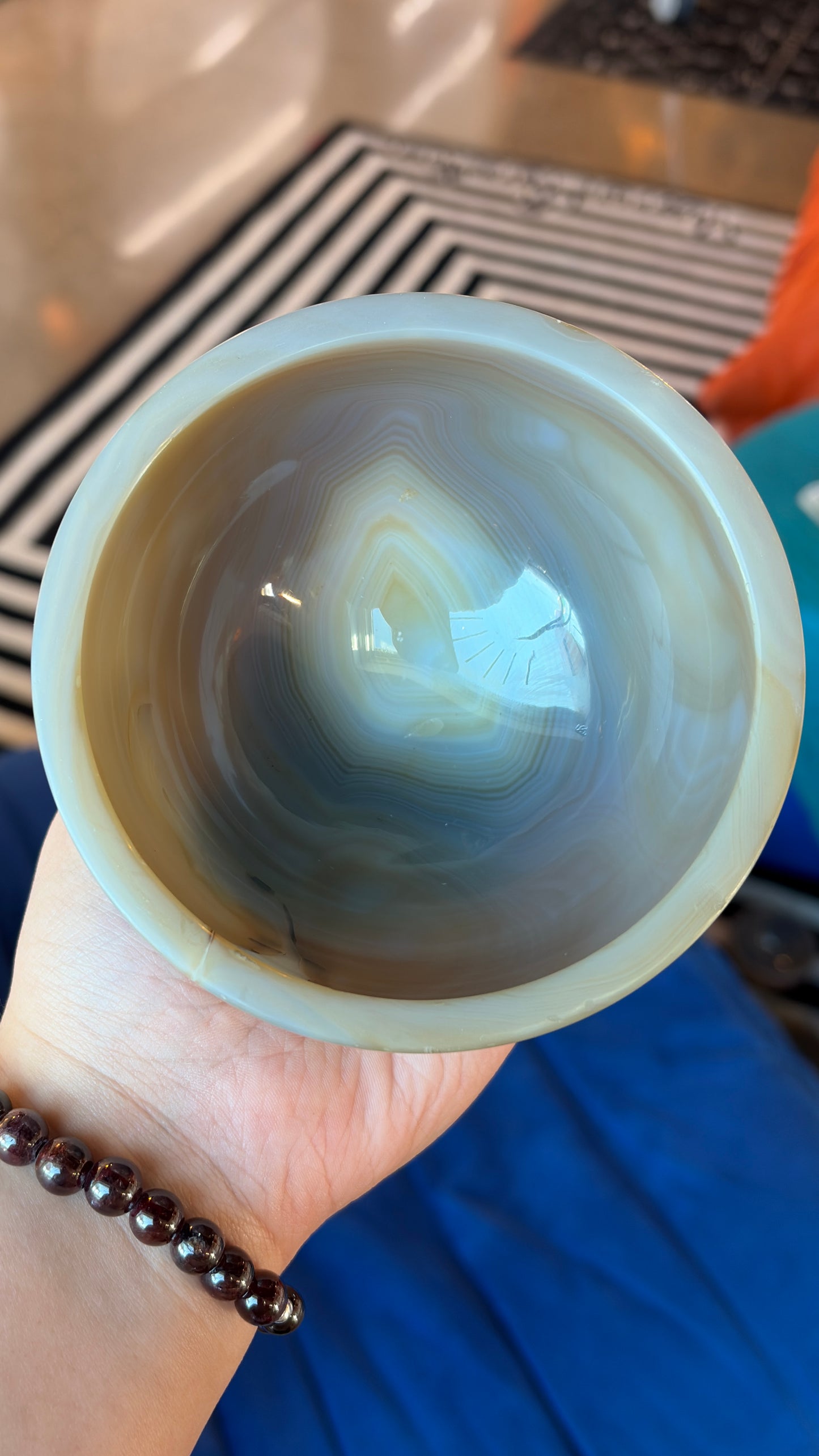 Banded Agate with Carnelian Bowl