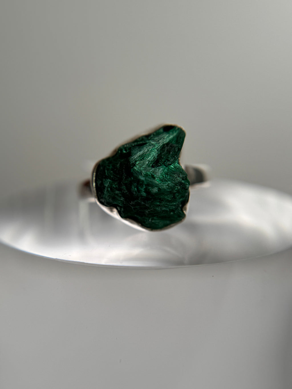 Malachite Druzy Ring Size 8