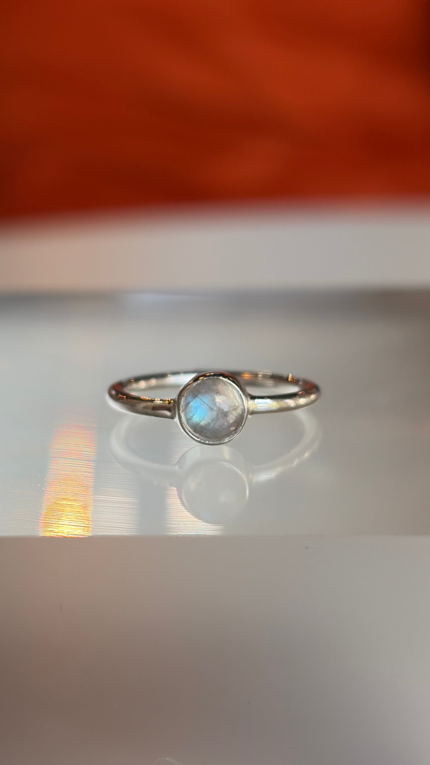 Rainbow Moonstone Ring Size 4