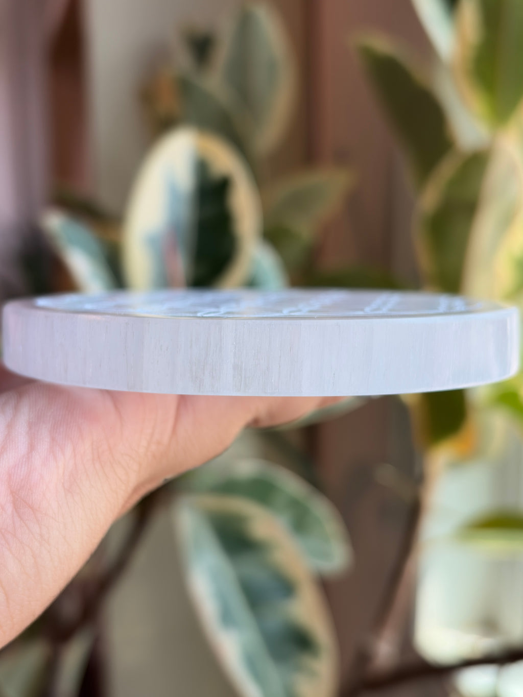 Selenite Flower Of Life Charging Plate
